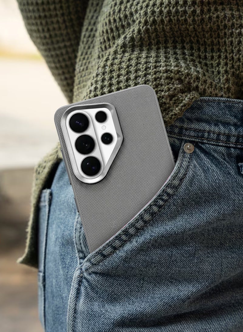 CATANES Samsung Galaxy S26 Ultra 2 Pack Vegan Leather Case - 1 Cover with 1 Privacy Screen Protector  Slim Fit - Raised Edges for Camera and Screen Protection - Grey - Image 4